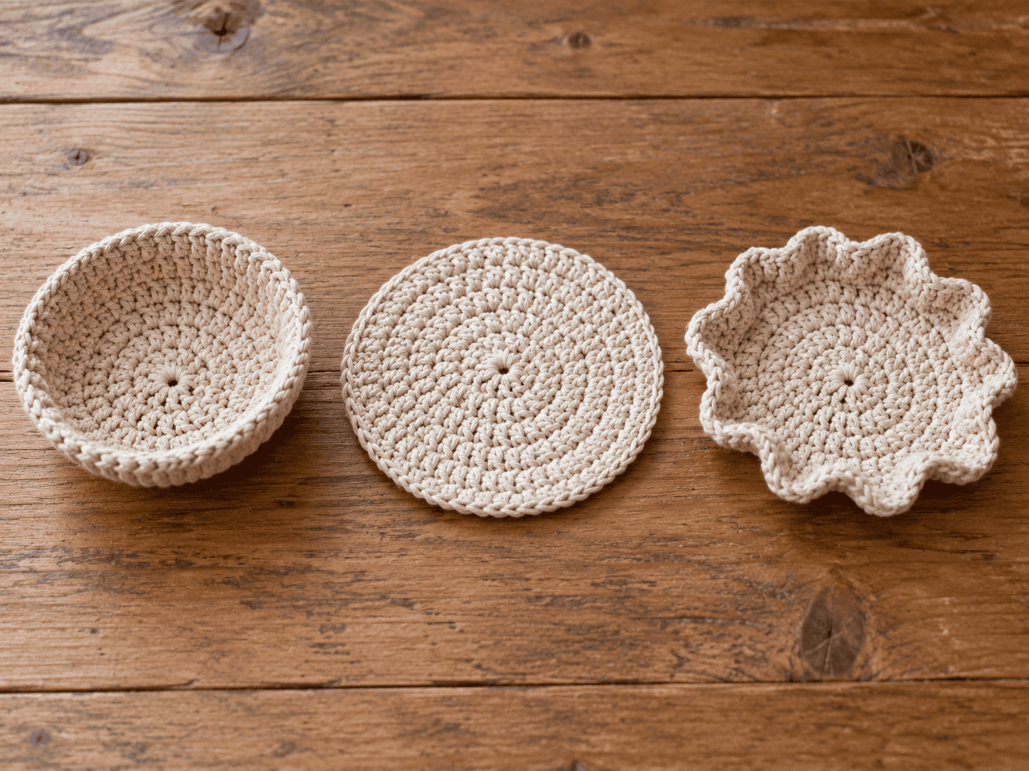 Crochet circle curling upward into a bowl shape instead of lying flat.